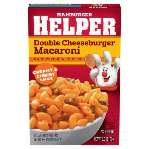 Hamburger Helper Double Cheeseburger Macaroni Pasta & Cheese Sauce Mix, 6.0 oz