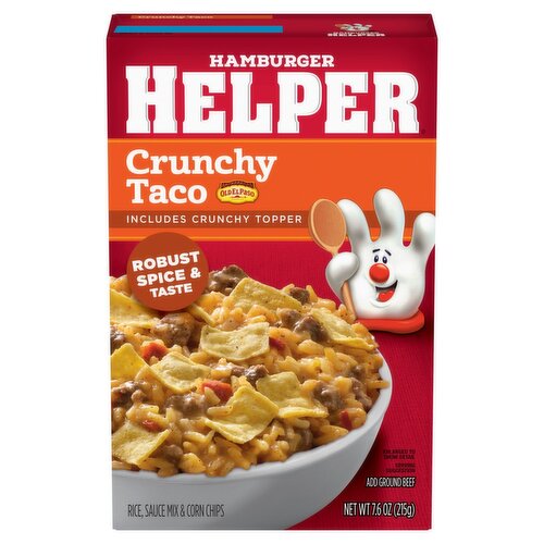 Hamburger Helper Old El Paso Crunchy Taco Rice, Sauce Mix & Corn Chips, 7.6 oz