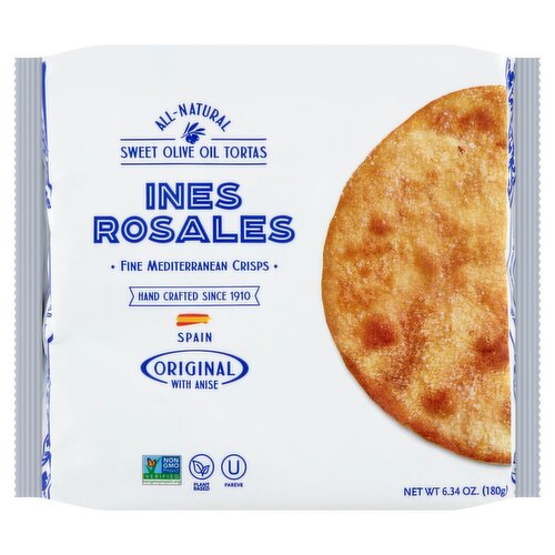 Ines Rosales All-Natural Sweet Olive Oil Tortas with Anise Original, 6 count, 6.34 oz