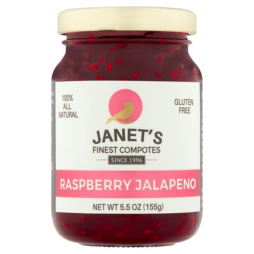 Janet's Finest Compotes Raspberry Jalapeno Compote, 5.5 oz