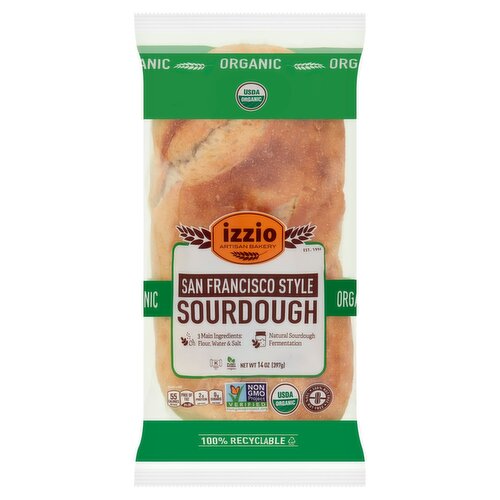 Izzio Artisan Bakery Organic San Francisco Style Sourdough, 14 oz