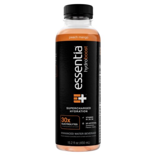 Essentia Hydroboost Peach Mango Supercharged Hydration Enhanced Water Beverage, 15.2 fl oz