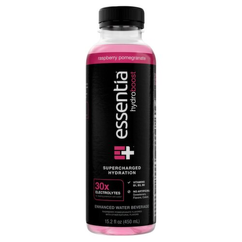 Essentia Hydroboost Raspberry Pomegranate Supercharged Hydration Enhanced Water Beverage, 15.2 fl oz