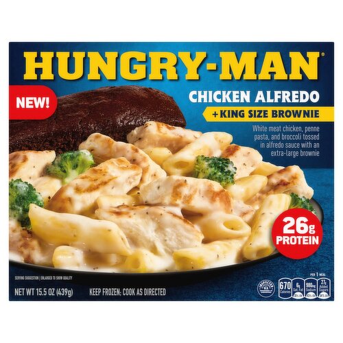 Hungry-Man Chicken Alfredo + King Size Brownie, 15.5 oz