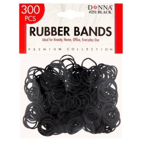 Donna #251 Black Rubber Bands, 300 count