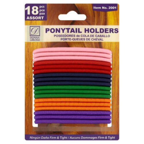 Donna Collection Firm & Tight Ponytail Holders, 18 count