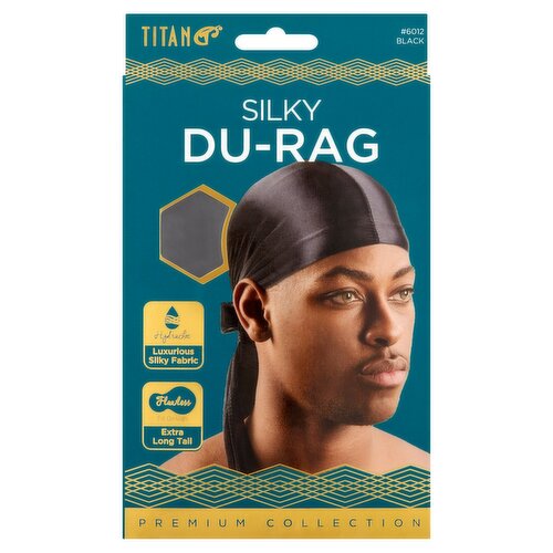 Titan Premium Collection #6012 Black Silky Du-Rag