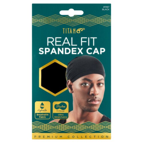 Titan #11167 Black Real Fit Spandex Cap