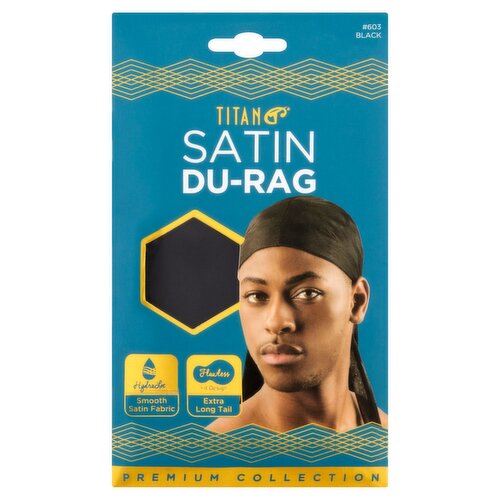 Titan Premium Collection #603 Black Satin Du-Rag