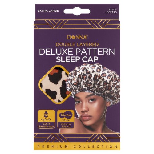 Donna Extra Large #22274 Leopard Double Layered Deluxe Pattern Sleep Cap