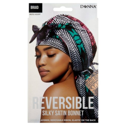 Donna #82152 Assort Braid Reversible Silky Satin Bonnet