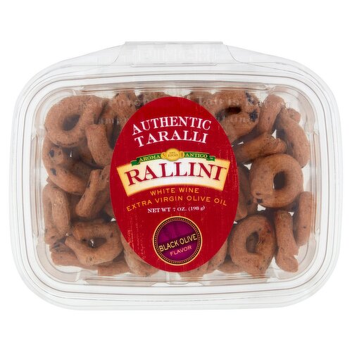 Rallini Black Olive Flavor Authentic Taralli, 7 oz