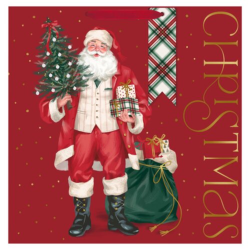 Hallmark 15" Extra-Deep Christmas Gift Bag (Smiling Santa)