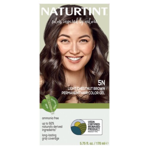 Naturtint 5N Light Chestnut Brown Permanent Hair Color Gel, 5.75 fl oz