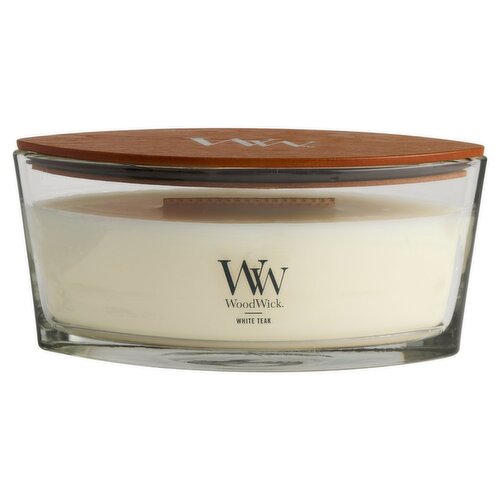 WoodWick White Teak Candle, 16 oz