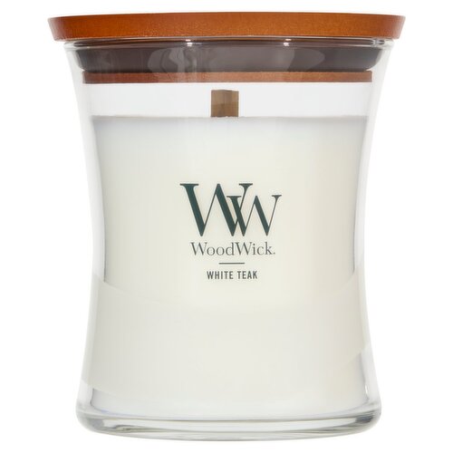 Woodwick White Teak Candle, 9.7 oz