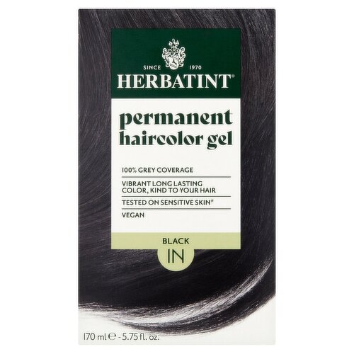 Herbatint 1N Black Permanent Haircolor Gel, up to 2 applications