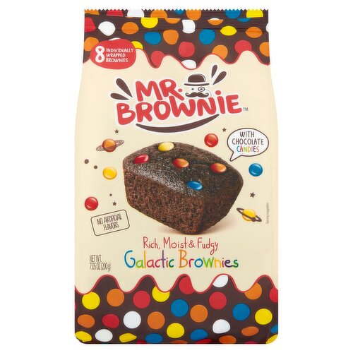 Mr. Brownie Rich, Moist & Fudgy Galactic Brownies, 8 count, 7.05 oz