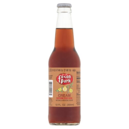 Foxon Park Cream Caffeine Free Soda, 12 fl oz