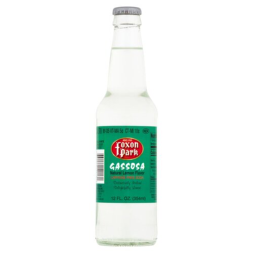 Foxon Park Gassosa Natural Lemon Flavor Caffeine Free Soda, 12 fl oz
