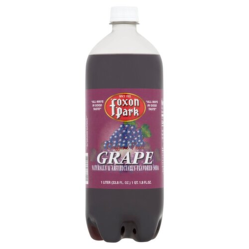 Foxon Park Grape Soda, 33.8 fl oz