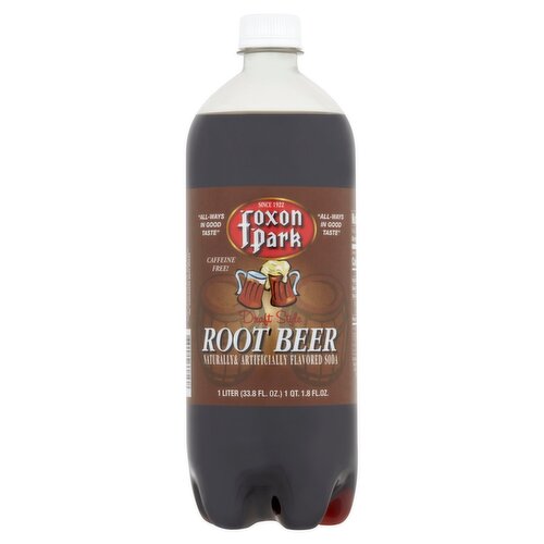 Foxon Park Draft Style Root Beer Soda, 33.8 fl oz