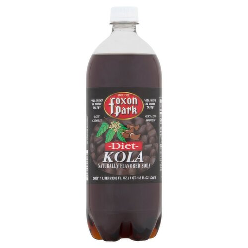Foxon Park Diet Kola Soda, 33.8 fl oz