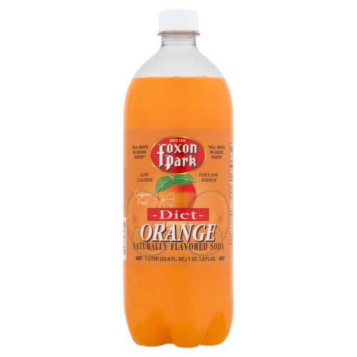 Foxon Park Diet Orange Soda, 33.8 fl oz