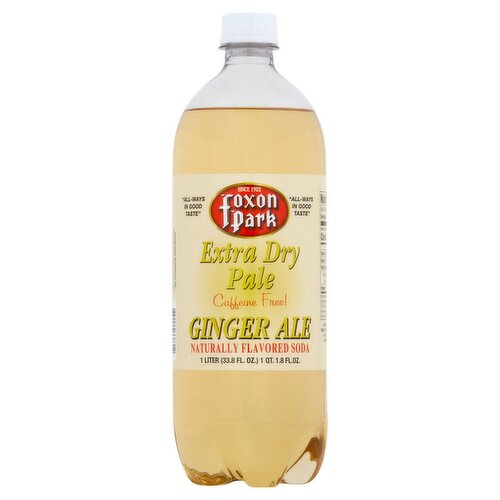 Foxon Park Extra Dry Pale Ginger Ale Naturally Flavored Soda, 1 liter