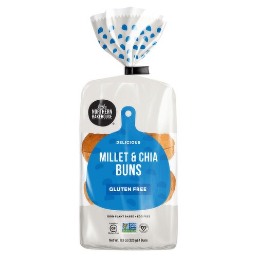 Little Northern Bakehouse Millet & Chia Buns, 4 count, 11.3 oz