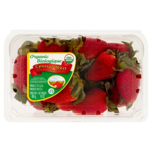 Central West Organic Strawberries, 16 oz