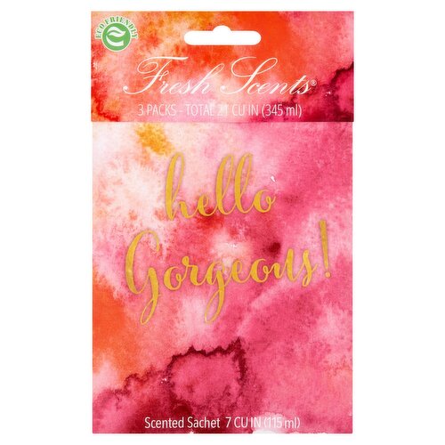 Fresh Scents Hello Gorgeous Scented Sachet, 3 count