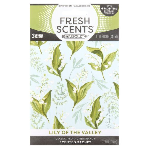 Fresh Scents Signature Collection Lily of the Valley Scented Sachet, 3 Count