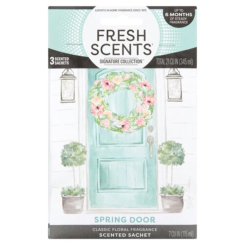 Fresh Scents Signature Collection Spring Door Scented Sachet, 3 Count