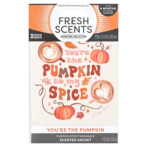 Fresh Scents Signature Collection You're the Pumpkin to My Spice Scented Sachets, 3 count
