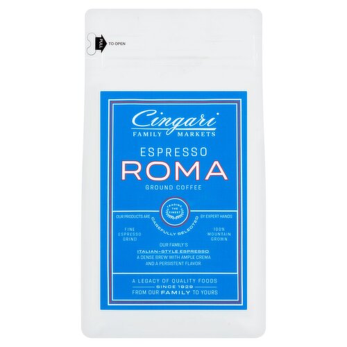 Cingari Family Markets Espresso Roma Ground Coffee, 12 oz