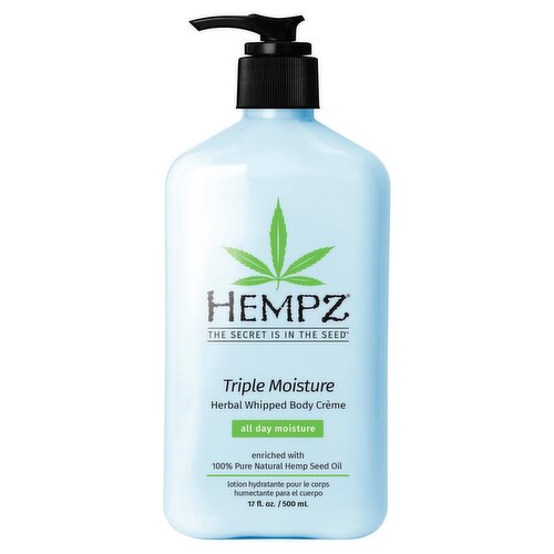 Hempz All Day Triple Moisture Herbal Whipped Body Crème, 17 fl oz