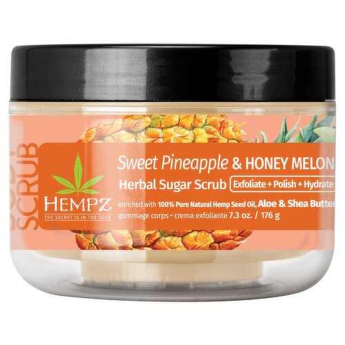 Hempz Sweet Pineapple & Honey Melon Herbal Sugar Scrub, 7.3 oz