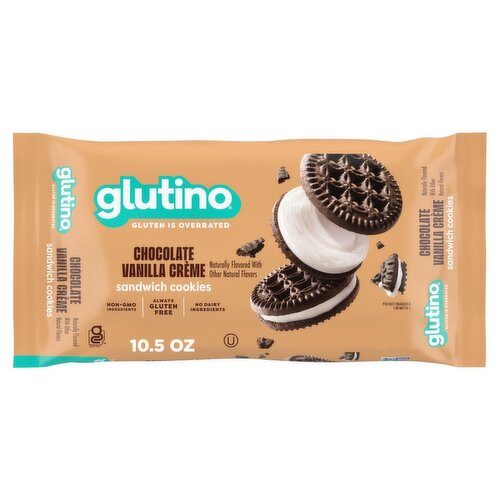 Glutino Chocolate Vanilla Crème Sandwich Cookies, 10.5 oz