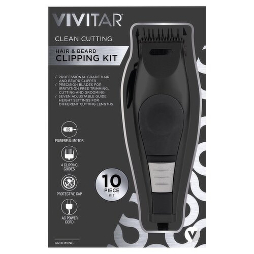 Vivitar Clean Cutting Hair & Beard Clipping Kit, 10 count