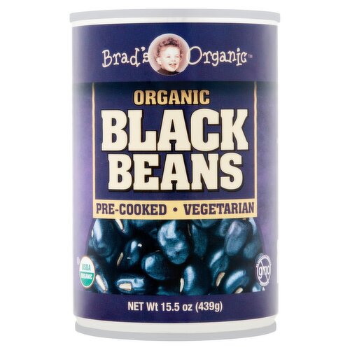 Brad's Organic Pre-Cooked Black Beans, 15.5 oz