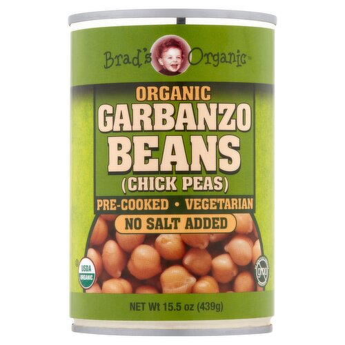 Brad's Organic No Salt Added Organic Garbanzo Beans, 15.5 oz