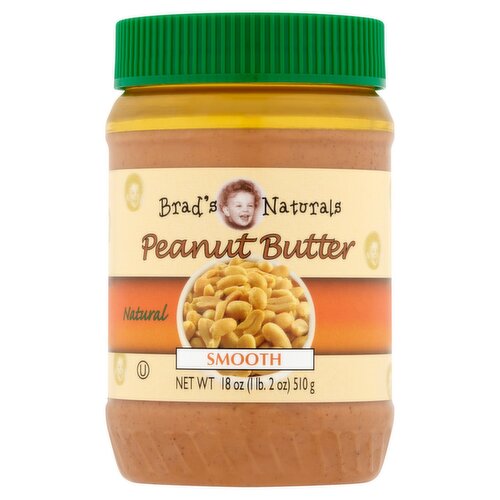 Brad's Naturals Smooth Peanut Butter, 18 oz