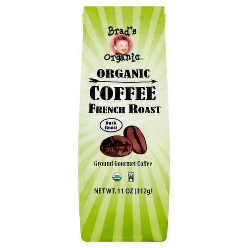 Brad's Organic French Dark Roast Organic Ground Gourmet Coffee, 11 oz