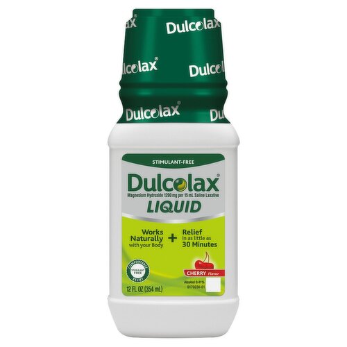 Dulcolax Cherry Flavor Cramp & Stimulant-Free Liquid Laxative, 12 fl oz