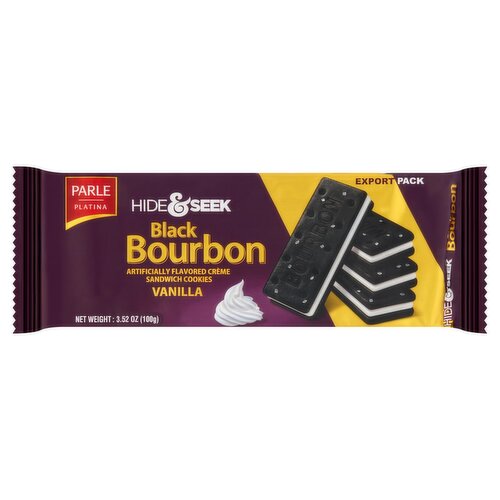 Parle Platina Hide & Seek Black Bourbon Vanilla Sandwich Cookies Export Pack, 3.52 oz