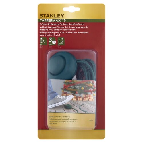 Stanley Tappermax 9 3-Outlet 9ft Extension Cord with Hand/Foot Switch