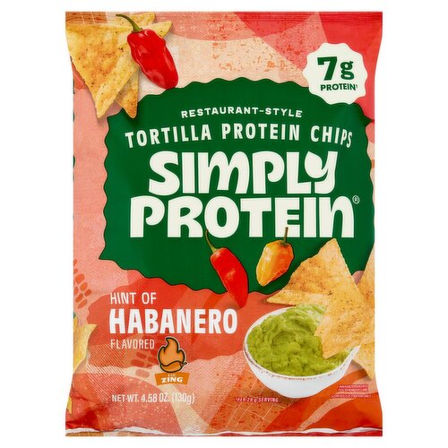 Simply Protein Hint of Habanero Flavored Restaurant-Style Tortilla Protein Chips, 4.58 oz