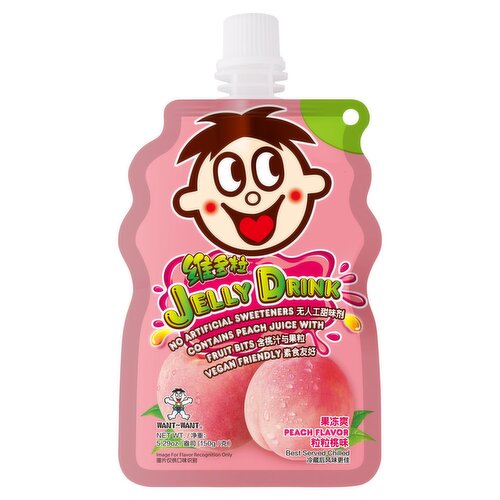 Want Want Vegan Friendly Peach Flavor Jelly Drink, 5.29 oz