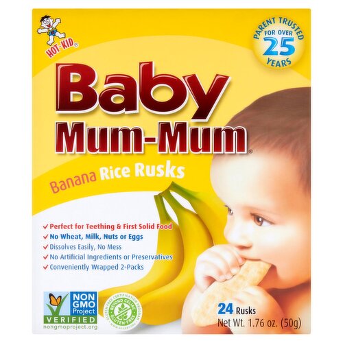 Hot-Kid Baby Mum-Mum Banana Rice Rusks, 24 count, 1.76 oz